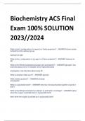 Biochemistry ACS Final  Exam 100% SOLUTION  2023//2024
