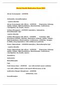 Mental Health Medication Exam 2023