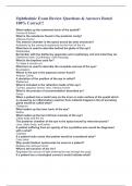 Ophthalmic Exam Review Questions & Answers Rated 100% Correct!!