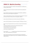OSHA 10 - Machine Guarding Questions And Answers Verified 100&percnt; Correct&excl;&excl;