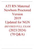 ATI RN Maternal Newborn Proctored with NGN 2023/2024