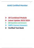 AAAE CM- All Combined Module Latest Update 2023-2024 Questions 600 Questions with 100% Correct Answers Verified Test Bank