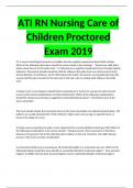 ATI RN Nursing Care of Children Proctored Exam 2019