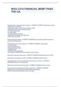 WGU C214 FINANCIAL MGMT PASS  THE OA