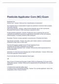 Pesticide Applicator Core (NC) Exam Questions and Answers