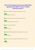 NCCCO Overhead Crane Exam (2023/ 2024) Questions and 100% Correct Verified Answers| Grade A