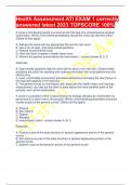 Health Assessment ATI EXAM 1 correctly answered latest 2023 TOPSCORE 100&percnt;