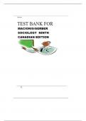 Test Bank for Sociology&comma; Ninth Canadian Edition by Macionis & Gerber