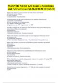Maryville NURS 620 Exam 3 Questions and Answers Latest 2023&sol;2024 &lpar;Verified&rpar;