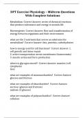 DPT Exercise Physiology &ndash; Midterm Questions With Complete Solutions