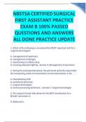 NBSTSA CERTIFIED SURGICAL FIRST ASSISTANT PRACTICE EXAM B 100&percnt; PASSED QUESTIONS AND ANSWERS ALL DONE PRACTICE UPDATE GRADED A&plus;