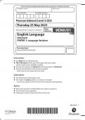 EDEXCEL A LEVEL ENGLISH LANGUAGE PAPER 1,2 and 3 with MARK SCHEME 2023