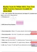 Baylor Scott & White EKG Test Test With Correct Answers Graded A+ 2024/2024