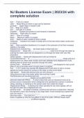 NJ Boaters License Exam &vert; 2023&sol;24 with complete solution 