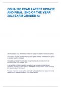 OSHA 500 EXAM LATEST UPDATE AND FINAL .END OF THE YEAR 2023 EXAM GRADED A+