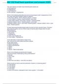 BIO 152 Final Exam questions and answers 2023&period;