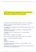  HESI Admission Assessment Exam Review - 4th Edition questions and answers.