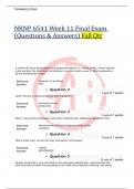 NRNP 6541 Week 11 Final Exam &lpar;Questions & Answers&rpar; Fall Qtr