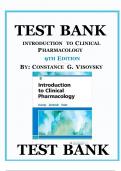 Test Bank For Introduction To Clinical Pharmacology 9th Edition By Visovsky Zambroski Hosler All Chapters Covered Graded A&plus;