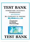 Test Bank For Introduction To Clinical Pharmacology 9th Edition By Visovsky Zambroski Hosler All Chapters Covered Graded A+