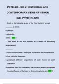PSYC 435 - CH. 2: HISTORICAL AND CONTEMPORARY VIEWS OF ABNORMAL PSYCHOLOGY | A+ GRADED SOLUTIONS|