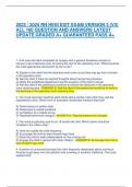 2023 &sol; 2024 RN HESI EXIT EXAM VERSION 3 &lpar;V3&rpar;  ALL 160 QUESTION AND ANSWERS LATEST  UPDATE GRADED A&plus; GUARANTEED PASS A&plus;