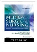 LEWIS'S MEDICAL-SURGICAL NURSING ASSESSMENT & MANAGEMENT OF CLINICAL PROBLEMS 10 TH EDITION TEST BANK BY MARIANN M. HARDING (COVERS ALL CHAPTERS 1-68) 