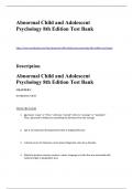 Abnormal Child and Adolescent Psychology