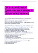 CLC Practice Exam #3 (Questions and Answers A+ Graded 100% Verified)