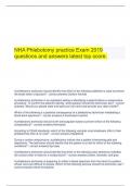  NHA Phlebotomy practice Exam 2019 questions and answers latest top score&period;