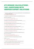 ATI DOSAGE CALCULATIONS – 100% QUESTIONS WITH  VERIFIED EXPERT SOLUTIONS