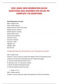 2023 &lpar;NGN&rpar; NEW GENERATION NCLEX QUESTIONS AND ANSWERS FOR NCLEX PN COMPLETE 150 QUESTIONS