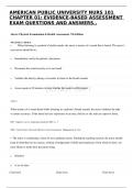 AMERICAN PUBLIC UNIVERSITY NURS 101 CHAPTER 01&colon; EVIDENCE-BASED ASSESSMENT EXAM QUESTIONS AND ANSWERS&period;&period;
