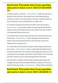 Real Estate Wisconsin State Exam questions and answers latest review 2023/24 GRADED A+