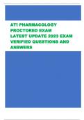 ATI PHARMACOLOGY  PROCTORED EXAM  LATEST UPDATE 2023 EXAM  VERIFIED QUESTIONS AND  ANSWERS