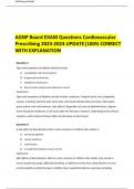 AGNP Board EXAM Questions Cardiovascular Prescribing 2023-2024 UPDATE|100% CORRECT WITH EXPLANATION