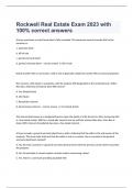 Rockwell Real Estate Exam 2023 with 100% correct answers