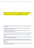 Alpha Phi Alpha risk management questions and answers 100% guaranteed success.