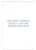 Test bank campbell biology 11th ap edition urry 2018
