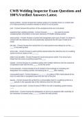 CWB Welding Inspector Exam Questions and 100&percnt;Verified Answers Latest&period;