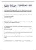 HCCA &ndash; CHC exam 2023&period;2024 with 100&percnt; correct answers