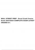 WALL STREET PREP - Excel Crash Course Exam 2023&sol;2024 COMPLETE EXAM LATEST GRADED A&plus;&period;