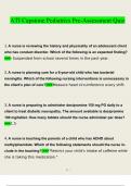 ATI Capstone Pediatrics Pre-Assessment Quiz questions verified with 100&percnt; correct answers