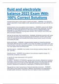 fluid and electrolyte  balance 2023 Exam With  100% Correct Solutions
