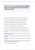State of Texas Level II Security Officer Review Questions & Answers Rated 100&percnt; Correct&excl;&excl;