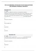 PSYC 435 ABNORMAL PSYCHOLOGY STUDY EXAM QUESTIONS AND ANSWERS ATHABASCA UNIVERSITY