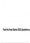 Feel the Heat Gizmo 2023 Questions and Answers 100% Correct