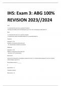IHS: Exam 3: ABG 100%  REVISION 2023//2024