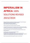 IMPERIALISM IN  AFRICA 100%  SOLUTIONS REVISED  2023//2024