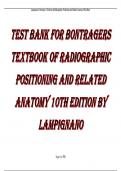 TEST BANK FOR BONTRAGERS TEXTBOOK OF RADIOGRAPHIC POSITIONING AND RELATED ANATOMY 10TH EDITION BY LAMPIGNANO